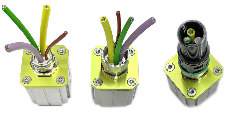 Twice as tight cable outlet for protective enclosures